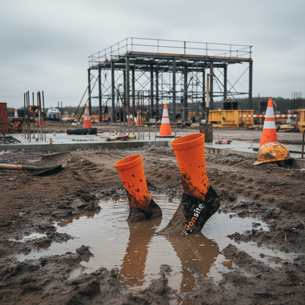 Heavy-Duty Waterproof Socks - Hi-Vis Orange – Built for Construction Sites
