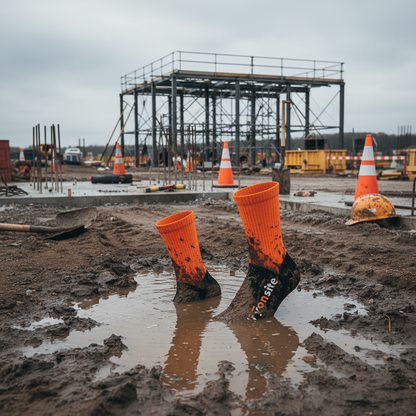 Heavy-Duty Waterproof Socks - Hi-Vis Orange – Built for Construction Sites