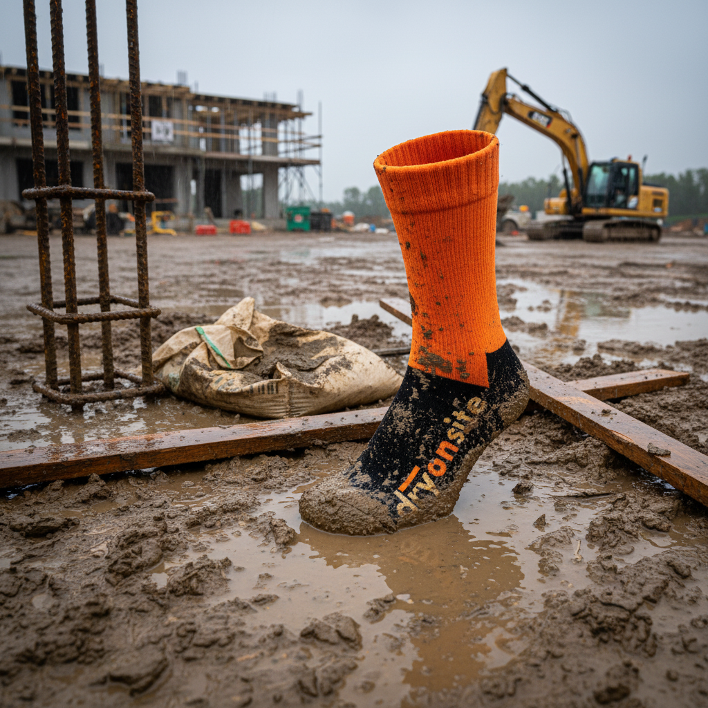 Heavy-Duty Waterproof Socks - Hi-Vis Orange – Built for Construction Sites