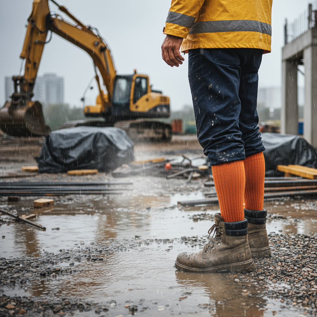 Heavy-Duty Waterproof Socks - Hi-Vis Orange – Built for Construction Sites