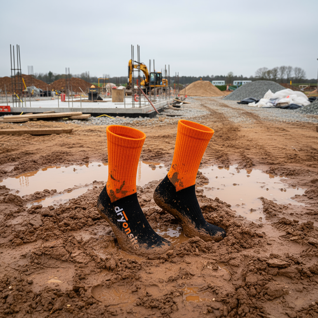 Heavy-Duty Waterproof Socks - Hi-Vis Orange – Built for Construction Sites