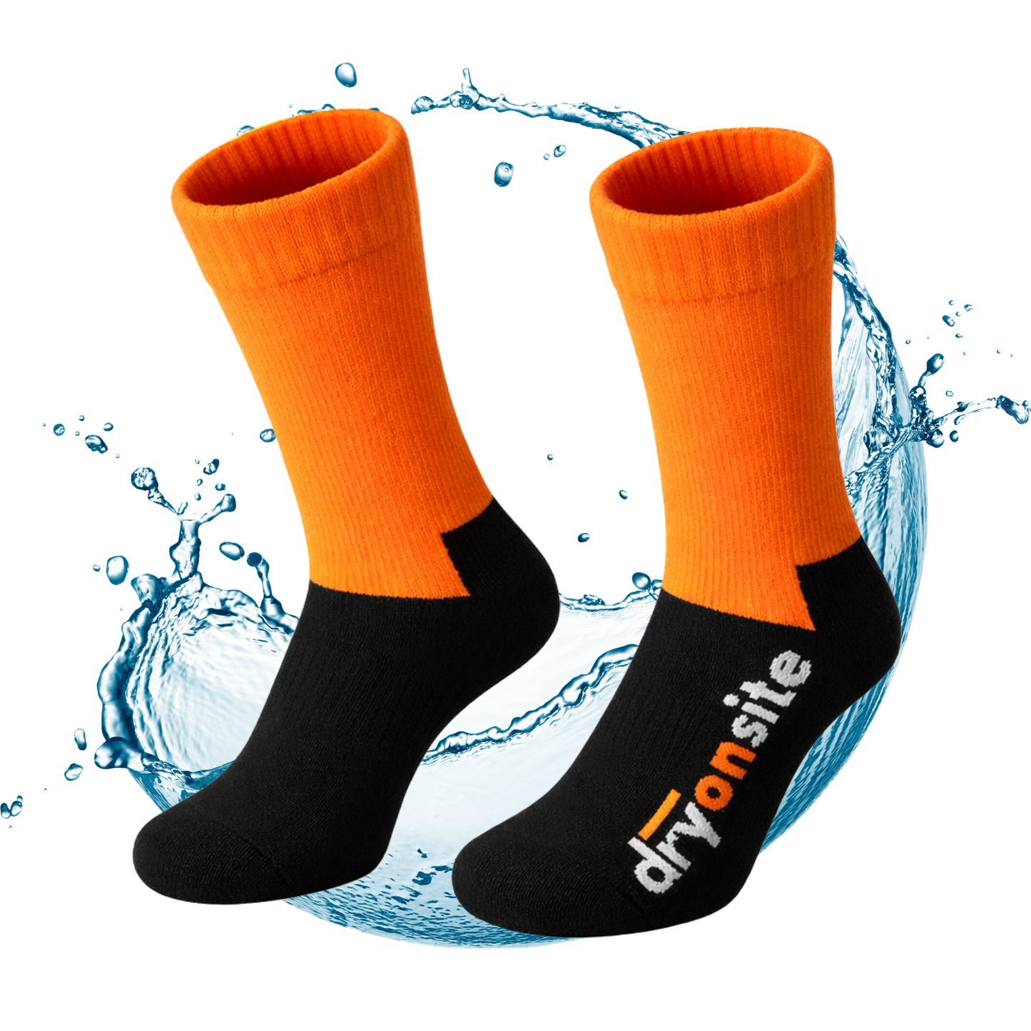 Heavy-Duty Waterproof Socks - Hi-Vis Orange – Built for Construction Sites