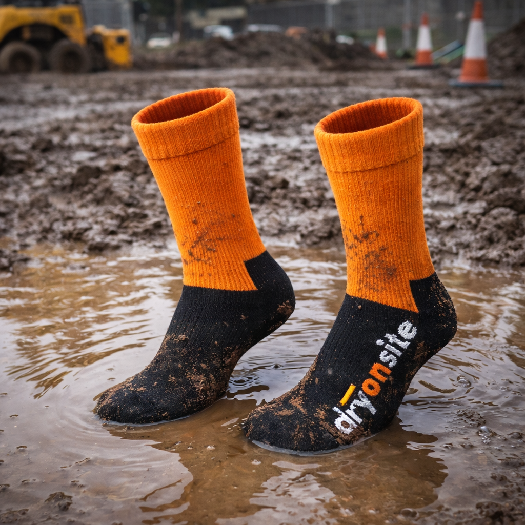Heavy-Duty Waterproof Socks - Hi-Vis Orange – Built for Construction Sites